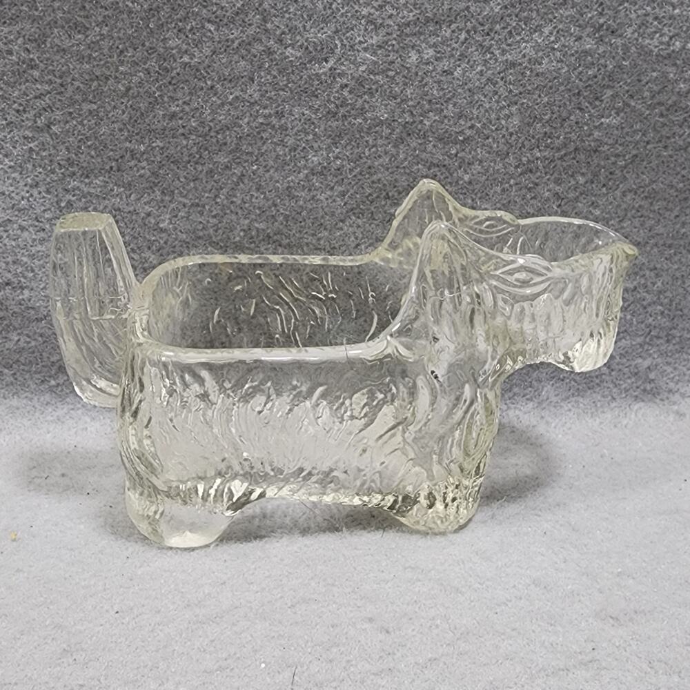 Scottie Dog Creamer 5 inch Pressed Glass Vintage LE Smith Glass Company 1930s